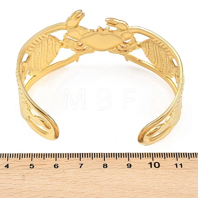 Ocaen Theme 304 Stainless Steel Enamel Cuff Bangles for Women BJEW-Z160-03G-02-1