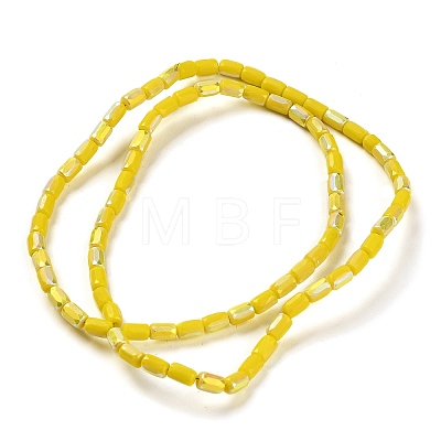 Frosted Imitation Jade Glass Beads Strands GLAA-P058-07A-01-1
