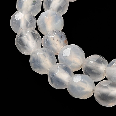 Natural White Agate Beads Strands G-G580-4mm-01-1