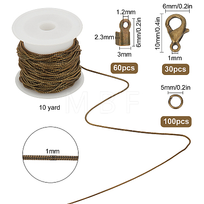 DIY Round Snake Chain Jewelry Making Kits DIY-SC0014-54AB-1