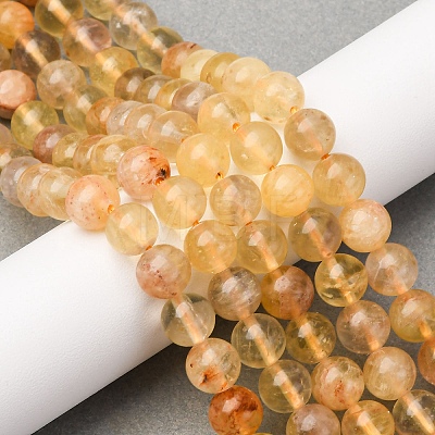 Natural Yellow Fluorite Beads Strands X-G-K340-A03-02A-1