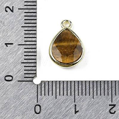 Natural Tiger Eye Faceted Pendants G-U019-05G-11-1
