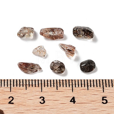 Natural Black Gold Rutilated Quartz Chips Beads G-M428-02B-1