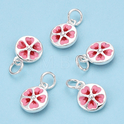 925 Sterling Silver Enamel Charms STER-T004-04S-1