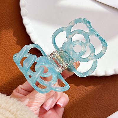 Hollow Flower Shape Cellulose Acetate Claw Hair Clips PW-WG90317-02-1