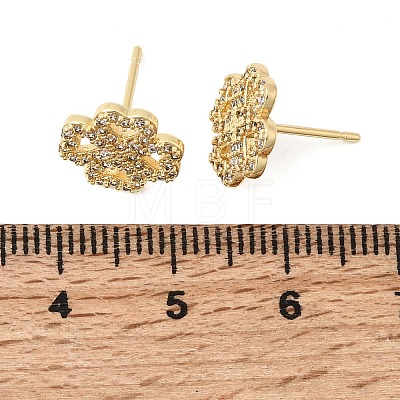 Valentine's Day Brass Micro Pave Clear Cubic Zirconia Stud Earrings EJEW-C186-22G-02-1