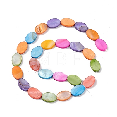 10 Strands Colorful Natural Freshwater Shell Dyed Beads Strands SHEL-M018-04-1