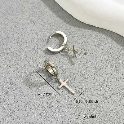 304 Stainless Steel Hoop Dangle Earrings for Women WY8990-1