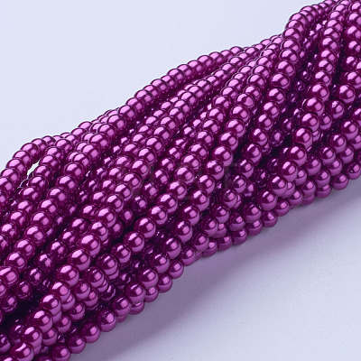 Glass Pearl Beads Strands HY-4D-B35-1