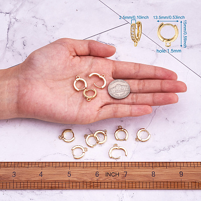 Eco-Friendly Brass Earring Hoops Findings KK-TA0007-40-1