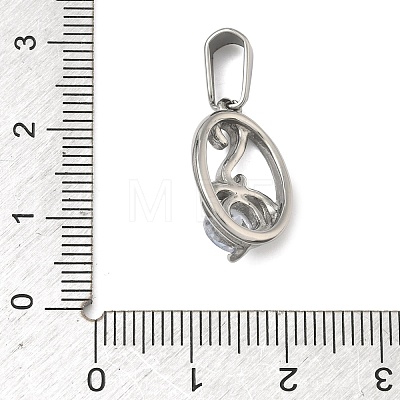 304 Stainless Steel Rhinestone Pendants STAS-A140-05A-P-1