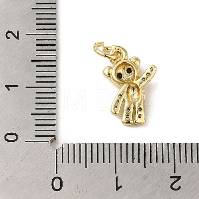 Brass Micro Pave Clear Cubic Zirconia Pendants KK-R162-004I-G-1