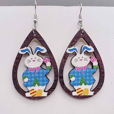 Easter Wood Dangle Earrings FS-WG65A0D-05-1
