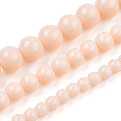 Opaque Solid Color Glass Beads Strands GLAA-T032-P4mm-09-1