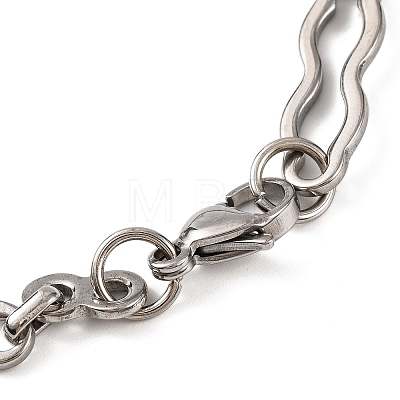 Tarnish Resistant 304 Stainless Steel Link Chain Bracelets BJEW-B078-95P-1