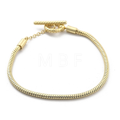 Brass Snake Chain Bracelets for Men Women BJEW-G736-05G-1