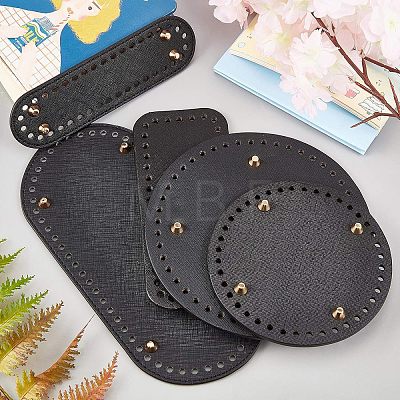 PU Leather Flat Round & Rectangle & Oval & Bag Bottom FIND-CA0001-08-1