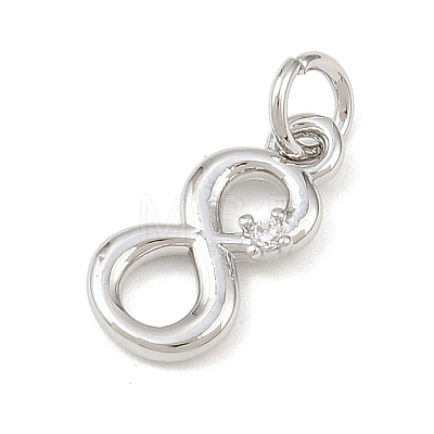 Brass Micro Pave Clear Cubic Zirconia Charms KK-P339-27P-08-1