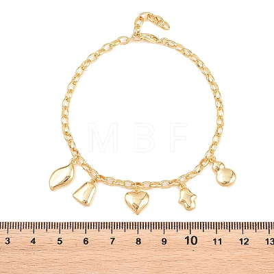 Brass Charm Bracelets BJEW-F545-01B-G-1