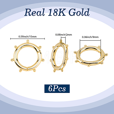 6Pcs Brass Spring Gate Rings KK-SC0007-74-1