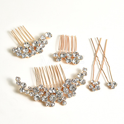 Alloy Hair Combs & Hair Forks Set PW-WG05378-01-1