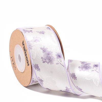 Polyester Lock Edge Printed Flower Ribbon PW-WG70ADC-02-1