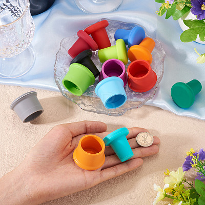 14Pcs 14 Styles Silicone Bottle Stopper AJEW-TA0002-54-1
