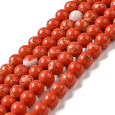 Synthetic Imperial Jasper Beads Strands G-I199-35-6mm-D-1