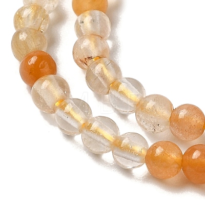 Natural Yellow Hematoid Quartz/Golden Healer Quartz Beads Strands G-B090-A09-02-1