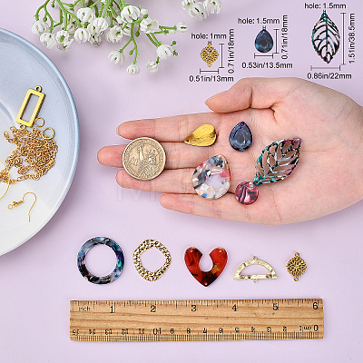 DIY Resin Dangle Earring Making Kits FIND-SC0001-72-1