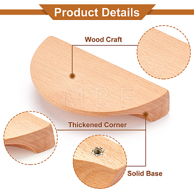 BENECREAT 6Pcs Wood Cabinet Drawer Handles FIND-BC0002-38-1