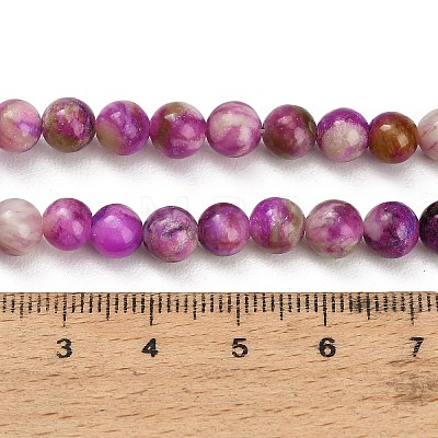 Dyed Natural White JadeImitation Charoite Smooth Round Beads Strands GG-CBA3334-A01-6mm-D-1