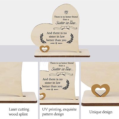 Wooden Heart Table Decorations DJEW-WH0017-006-1