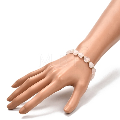 Heart Beads Stretch Bracelet for Girl Women BJEW-JB06938-01-1