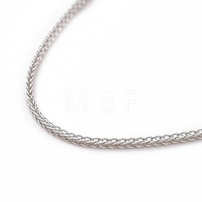 Anti-Tarnish Rhodium Plated 925 Sterling Silver Wheat Chains Necklace for Women STER-I021-07P-1