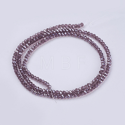 Electroplate Glass Beads Strands GLAA-F076-FR07-1