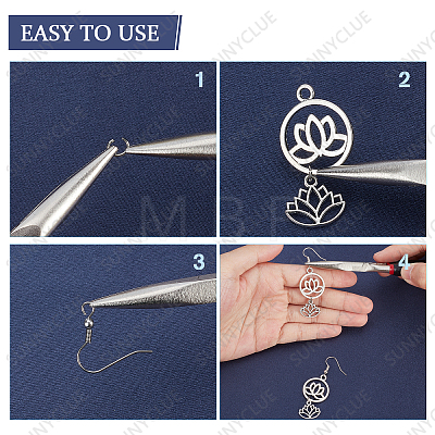 DIY Lotus Yoga Dangle Earring Making Kits DIY-SC0019-71-1