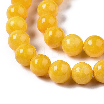 Natural Dyed Yellow Jade Gemstone Bead Strands G-R271-8mm-Y07-1
