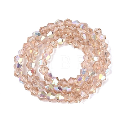 AB Color Plated Transparent Glass Beads Strands GLAA-G127-01-02F-1