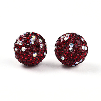 Polymer Clay Pave Rhinestone Beads RB-T018-01E-1