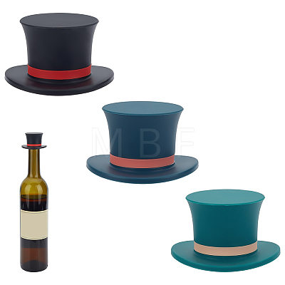 WADORN 3Pcs 3 Colors Silicone Red Wine Bottle Stoppers SIL-WR0001-03-1