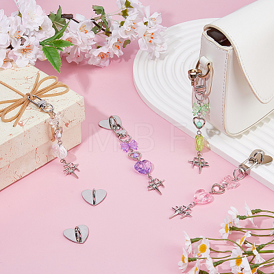 4Pcs Heart Acrylic Pendant Decorations HJEW-FH00282-1