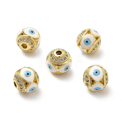 Brass Micro Pave Cubic Zirconia Beads KK-E068-VB153-4-1