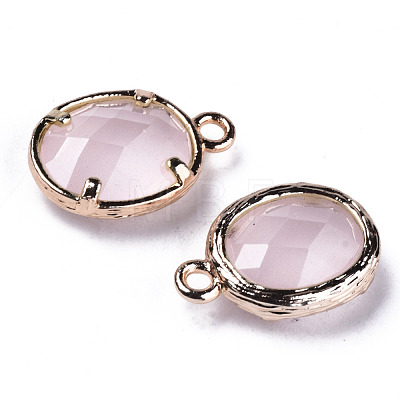 Faceted Synthetic Rose Quartz Charms G-N326-68-1