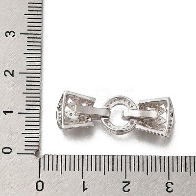 925 Sterling Silver Micro Pave Clear Cubic Zirconia Fold Over Clasps STER-M018-03P-1