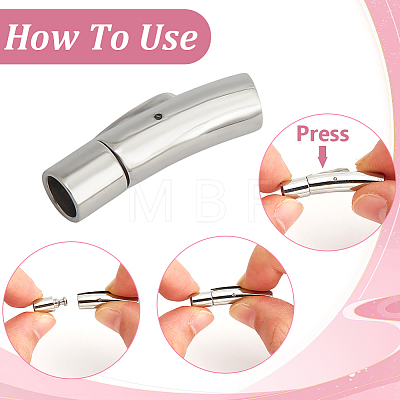 8Pcs 4 Styles Stainless Steel Bayonet Clasps STAS-DR0001-15P-1