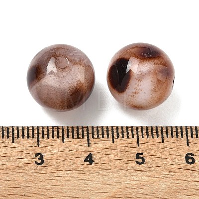 Opaque Acrylic Imitation Leopard Print Beads X-OACR-B052-10-1