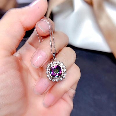 Square Alloy Rhinestone Pendant Necklace & Stud Earring & Finger Ring Sets WG30FCB-02-1