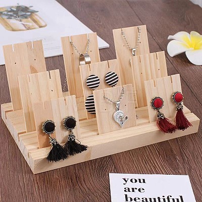 3-Slot Wooden Earring Display Card Stands LS-EDIS-R027-01A-03-1