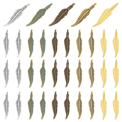 120Pcs 6 Colors Tibetan Style Alloy Pendants FIND-YW0006-89-1